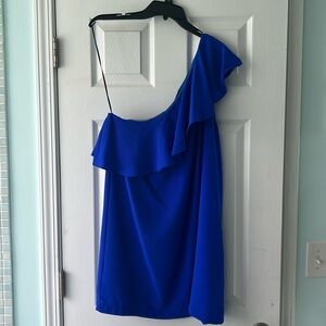 Sugar Lips One Shoulder Neon Blue Dress